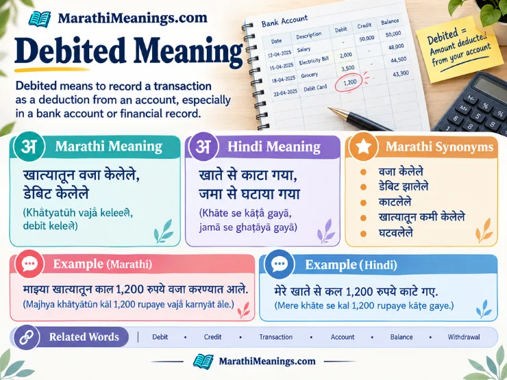 Debited Meaning In Marathi