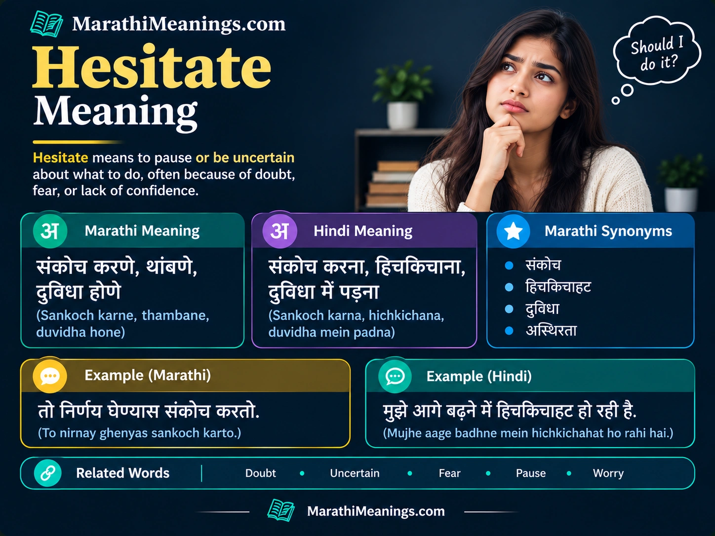Hesitate Meaning In Marathi